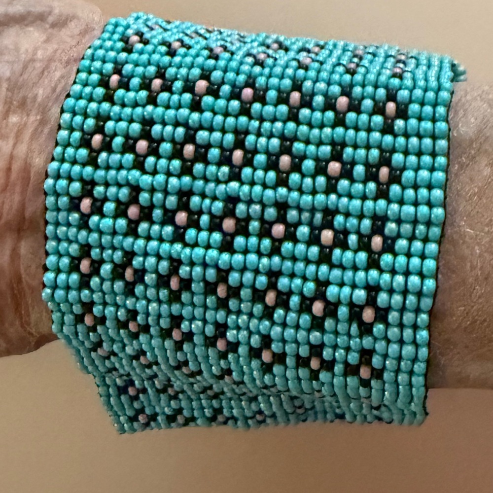 Turquoise beaded cuff